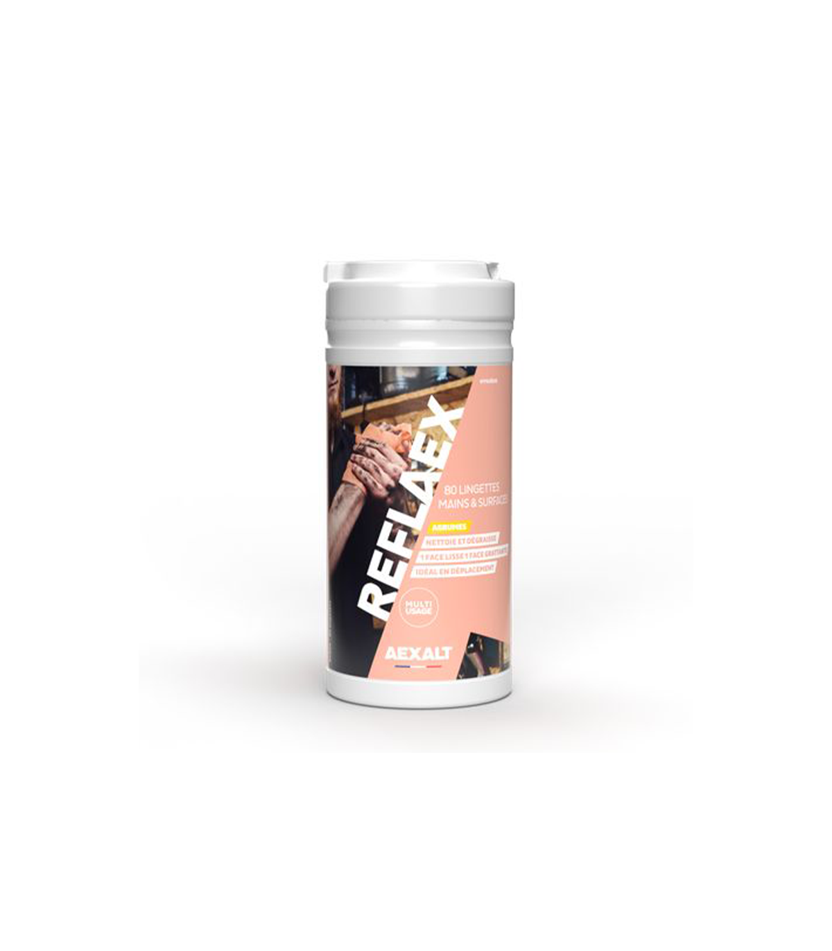Pack support mural pour lingettes + lingettes nettoyantes dégraissantes REFLAEX  AEXALT