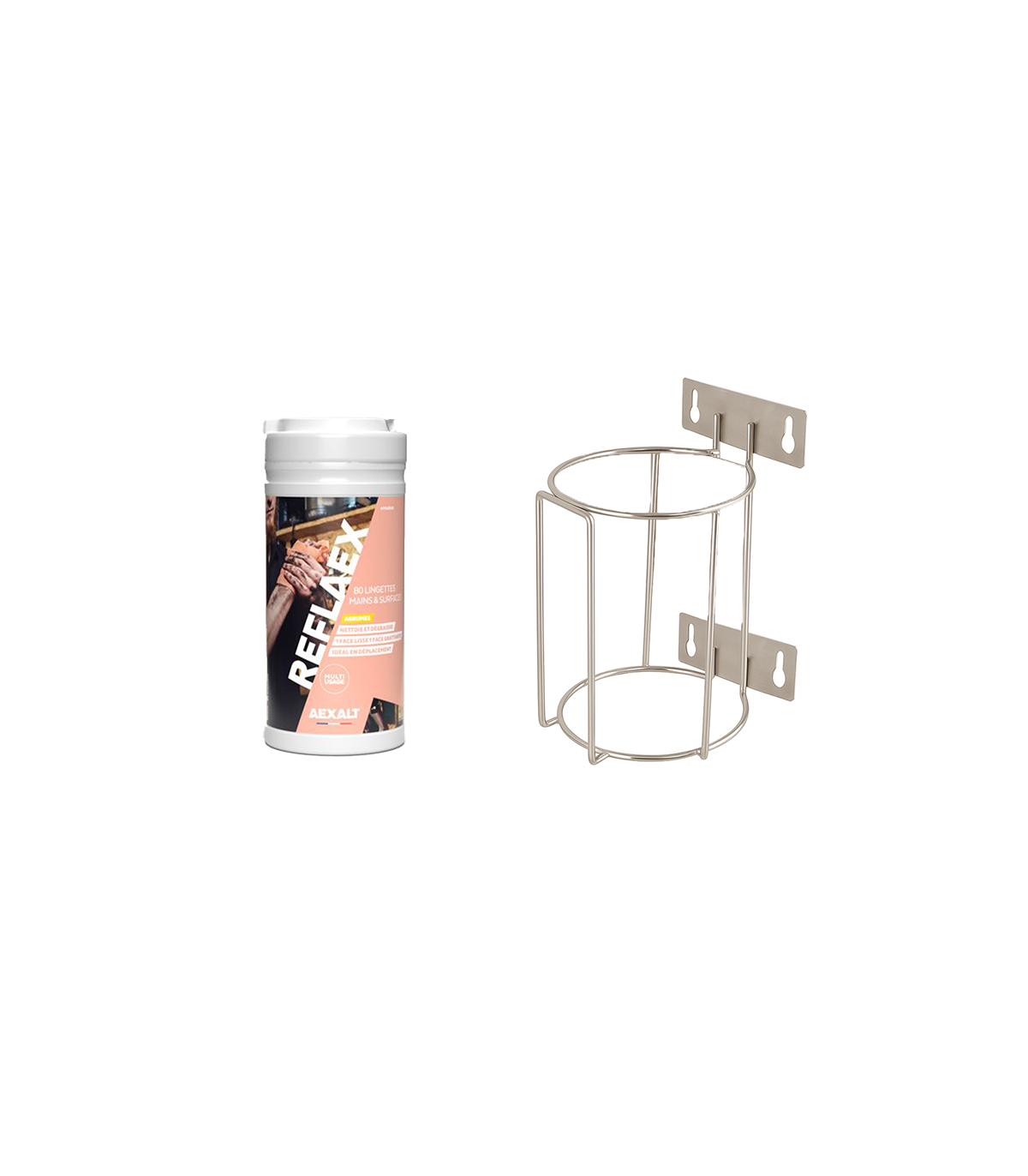 Pack support mural pour lingettes + lingettes nettoyantes dégraissantes REFLAEX  AEXALT