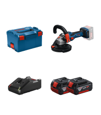 Ponceuse à béton Ø125 mm GWS 18V-15 S + 2 batteries GBA 18V 4 Ah + 1 Chargeur GAL 18V-40 BOSCH