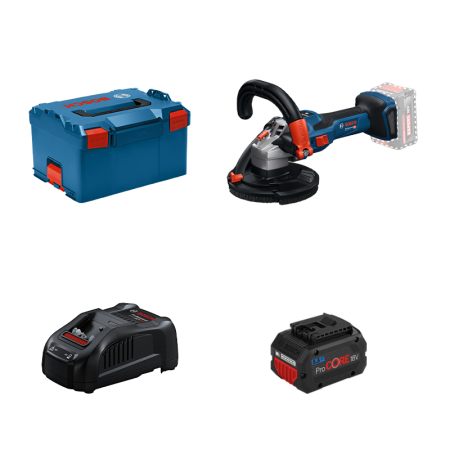 Ponceuse à béton Ø125 mm GWS 18V-15 S + 1 batterie ProCore 18V 5,5 Ah + 1 Chargeur GAL 1880 CV BOSCH