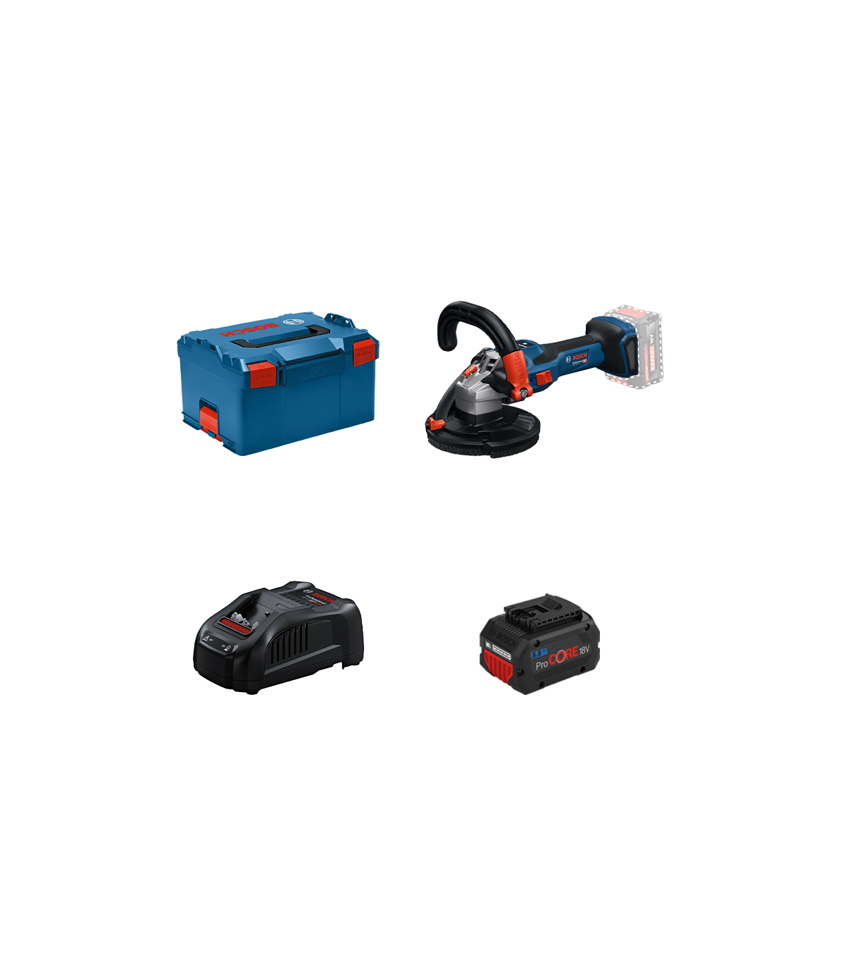 Ponceuse à béton Ø125 mm GWS 18V-15 S + 1 batterie ProCore 18V 5,5 Ah + 1 Chargeur GAL 1880 CV BOSCH