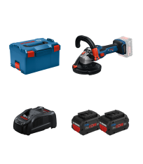 Ponceuse à béton Ø125 mm GWS 18V-15 S + 2 batteries ProCore 18V 5,5 Ah + 1 Chargeur GAL 1880 CV BOSCH