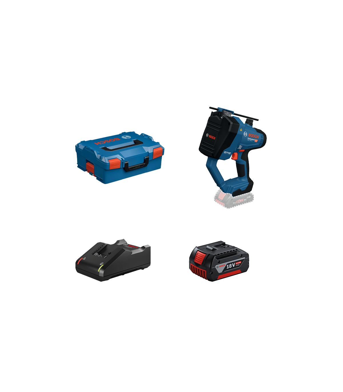 Coupe tige GGC 18V-12 + 1 batterie GBA 18V 4 Ah + 1 Chargeur GAL 18V-40 BOSCH