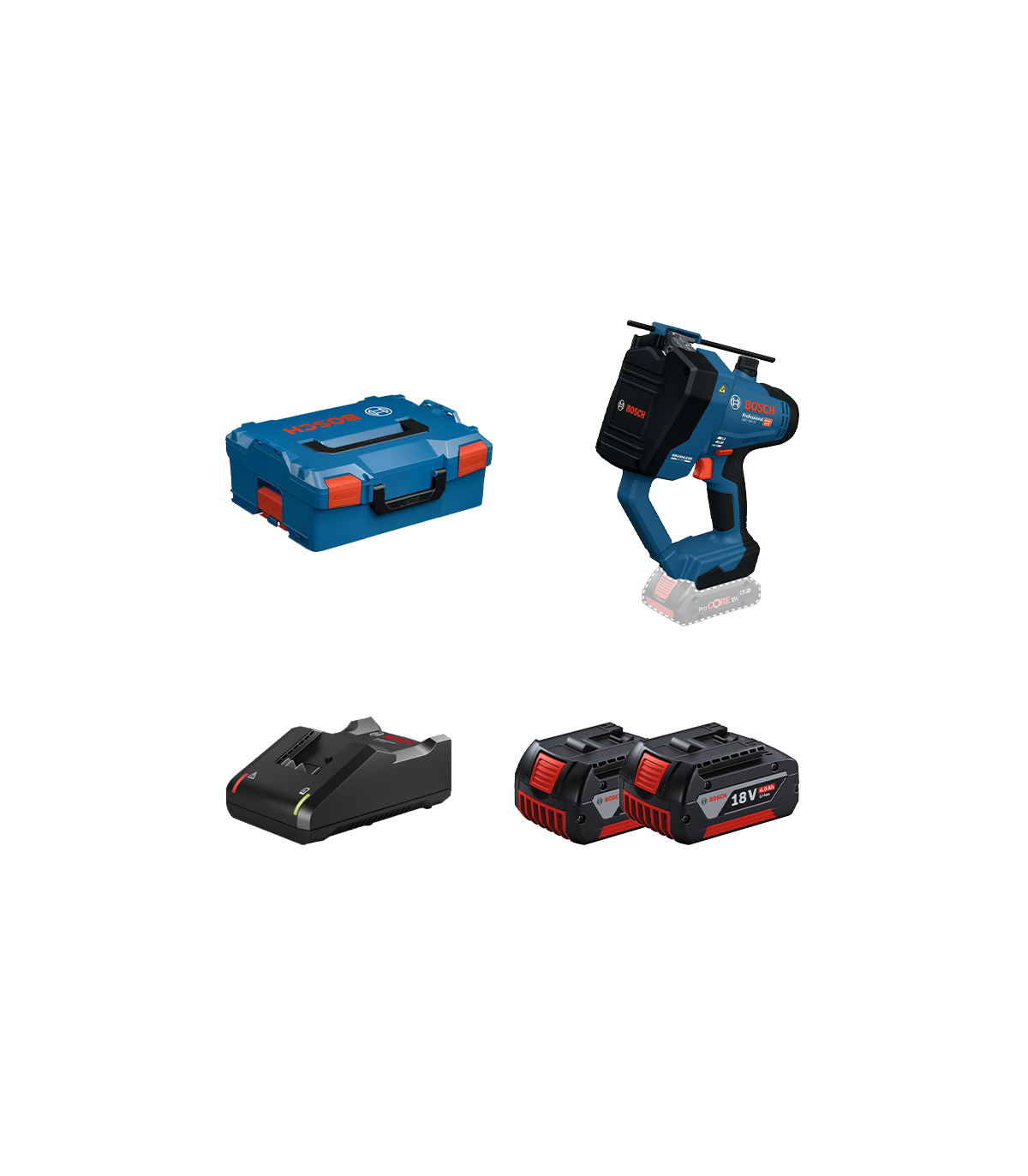 Coupe tige GGC 18V-12 + 2 batteries GBA 18V 4 Ah + 1 Chargeur GAL 18V-40 BOSCH