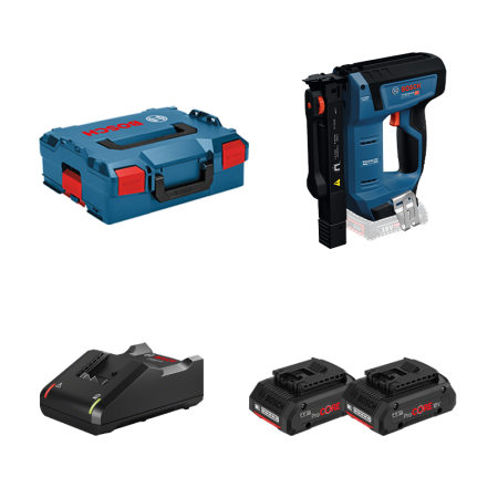 Agrafeuse GTH 18V-14 + 2 batteries ProCore 18V 4 Ah + 1 Chargeur GAL 18V-40 BOSCH