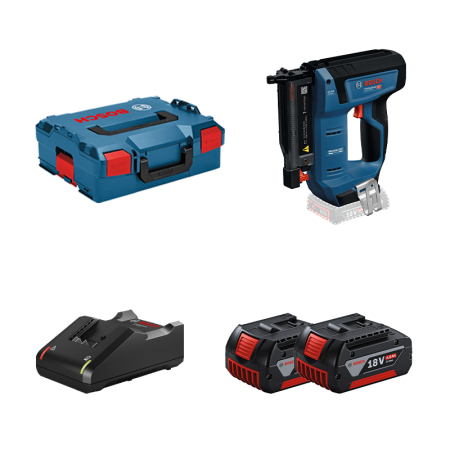 Cloueur de finition GNH 18V-35 + 2 batteries GBA 18V 4 Ah + 1 Chargeur GAL 18V-40 BOSCH