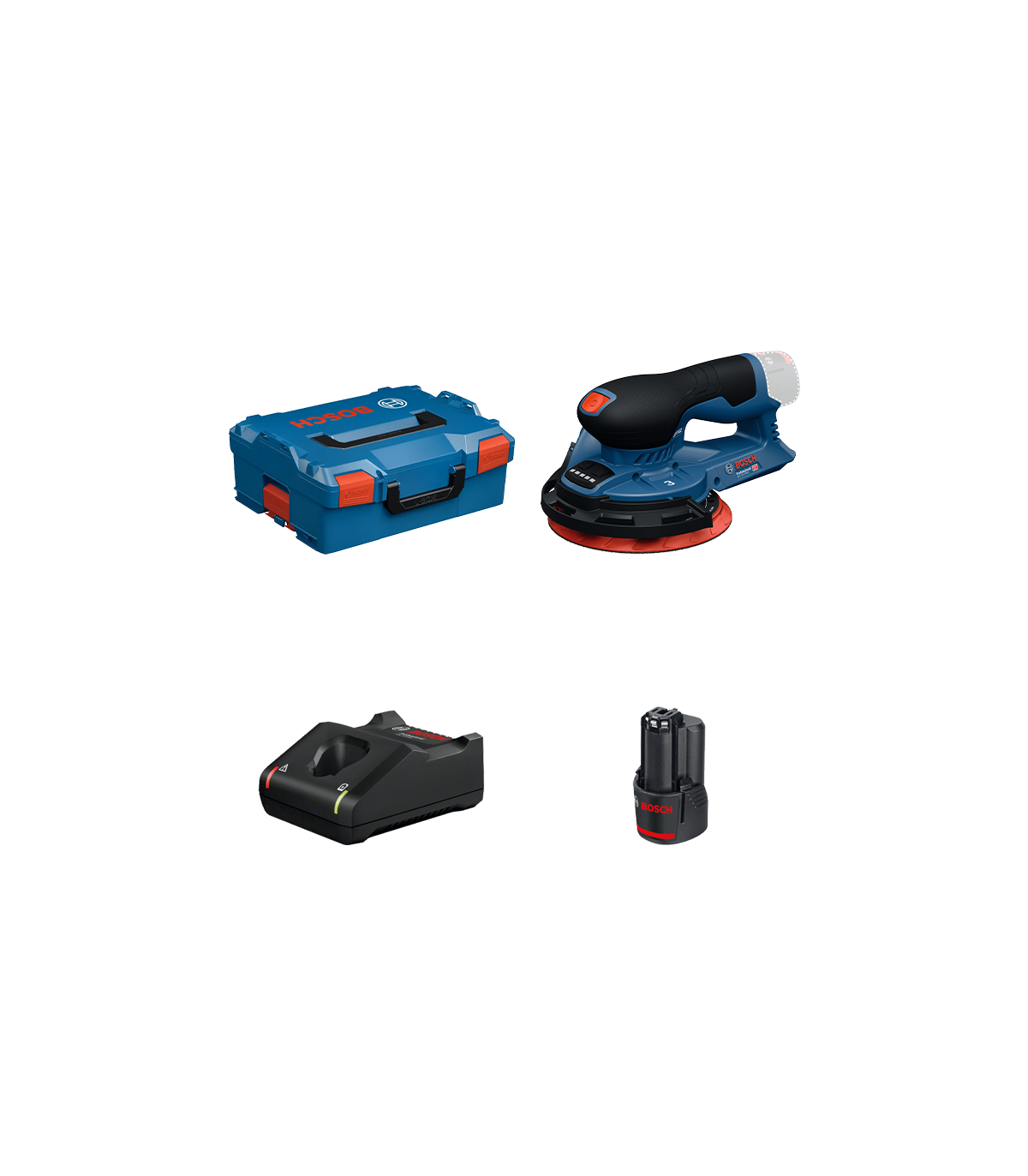 Ponceuse excentrique Ø150 mm GEX 12V-150-3 + 1 batterie 12V 3 Ah + 1 chargeur GAL 12V-40 BOSCH