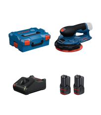 Ponceuse excentrique Ø150 mm GEX 12V-150-3 + 2 batteries 12V 3 Ah + 1 chargeur GAL 12V-40 BOSCH