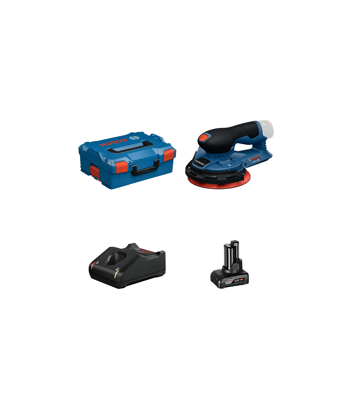 Ponceuse excentrique Ø150 mm GEX 12V-150-3 + 1 batterie 12V 6 Ah + 1 chargeur GAL 12V-40 BOSCH