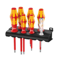 Jeu de 6 tournevis isolés Kraftform Plus + Testeur de phase unipolaire WERA