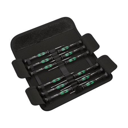 Jeu de 12 tournevis électronicien Kraftform Micro WERA