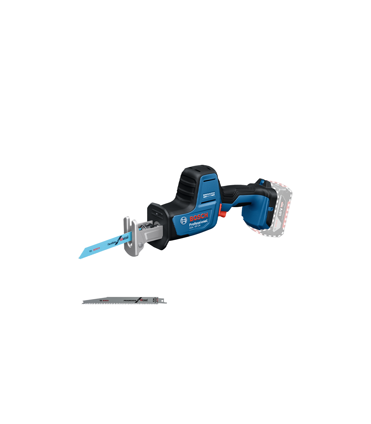 Scie sabre GSA 18V-24 + 1 batterie GBA 18V 4 Ah + 1 chargeur GAL 18V-40 BOSCH