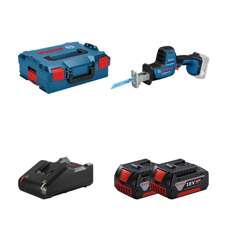 Scie sabre GSA 18V-24 + 2 batteries GBA 18V 4 Ah + 1 chargeur GAL 18V-40 BOSCH