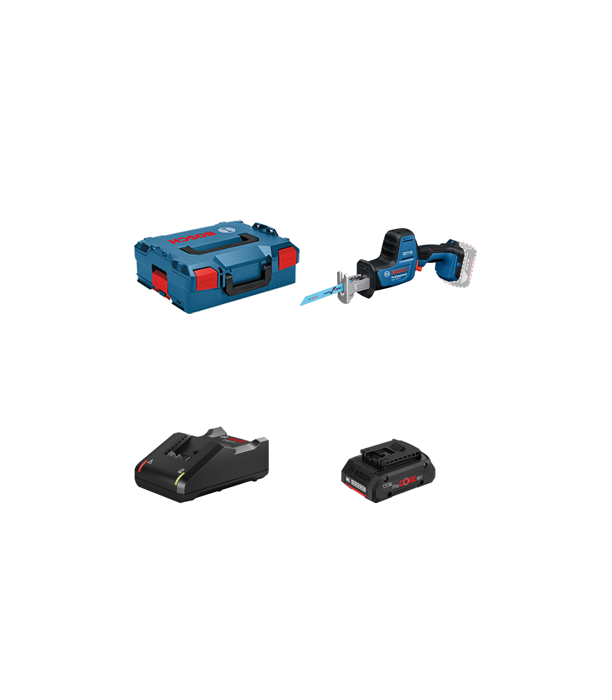 Scie sabre GSA 18V-24 + 1 batterie ProCore 18V 4 Ah + 1 chargeur GAL 18V-40 BOSCH