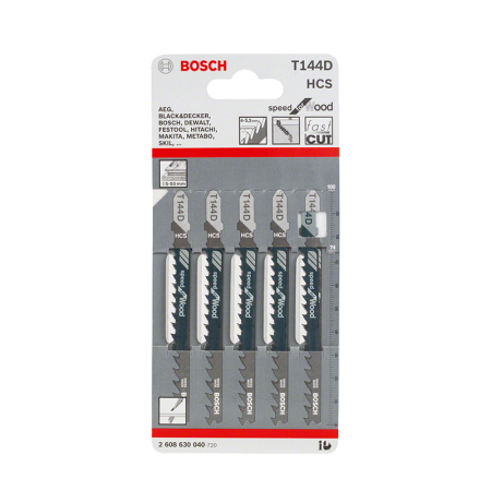 Lot de 5 lames de scie sauteuse 100 mm T 144 D Bois BOSCH