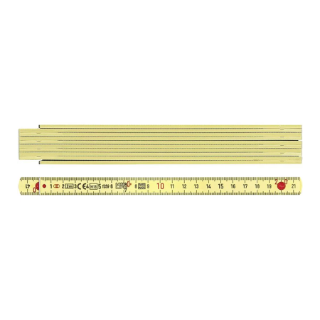 Mètre pliant en plastique jaune 2m Longlife BMI