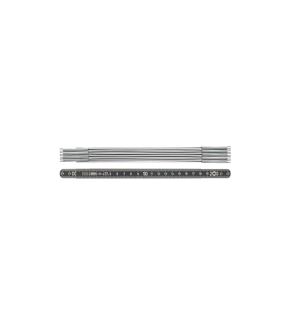 Mètre pliant en aluminium noir 2m BMI