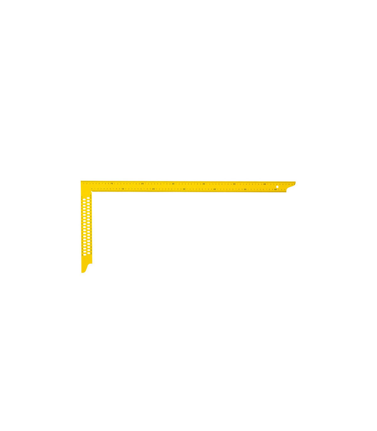 Équerre de charpentier à trous jaune 100cm BMI
