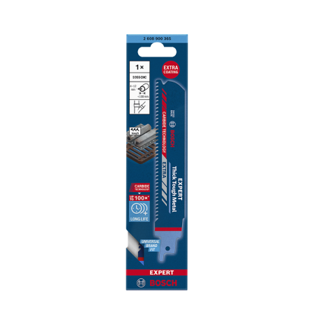 Lot de 3 lames de scie sabre carbure 150mm S 955 CHC Métal épais BOSCH