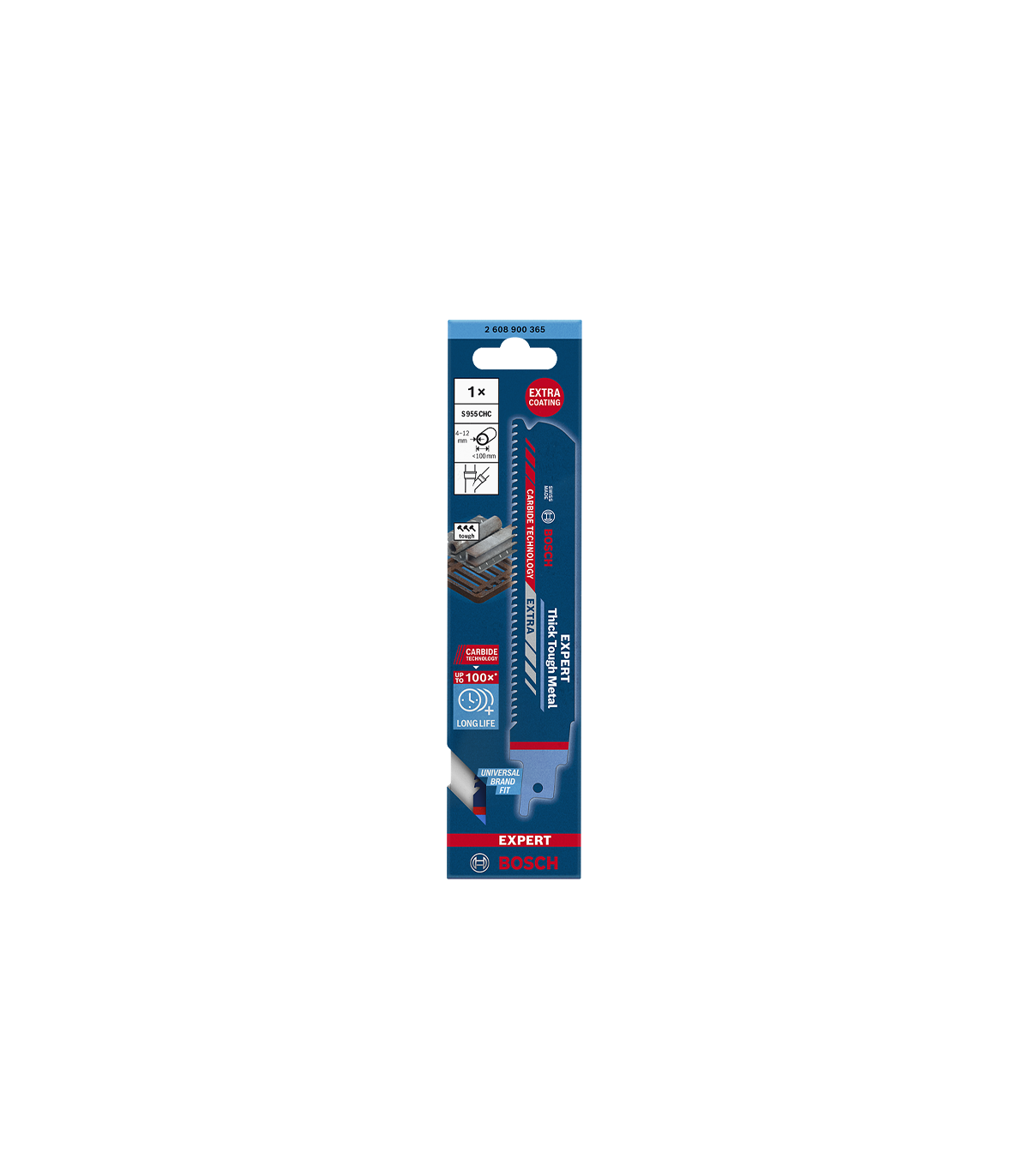 Lot de 3 lames de scie sabre carbure 150mm S 955 CHC Métal épais BOSCH