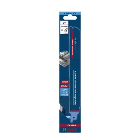 Lot de 3 lames de scie sabre 225mm EXPERT Précis Métal S 1155 HHM BOSCH