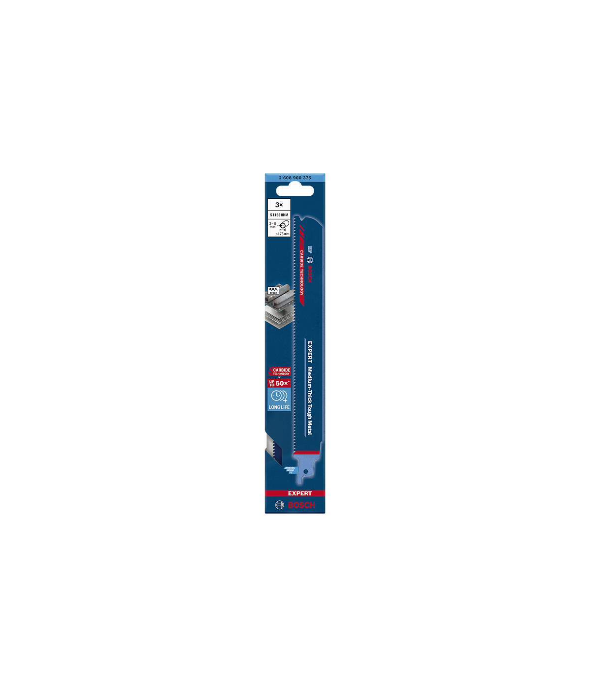 Lot de 3 lames de scie sabre 225mm EXPERT Précis Métal S 1155 HHM BOSCH