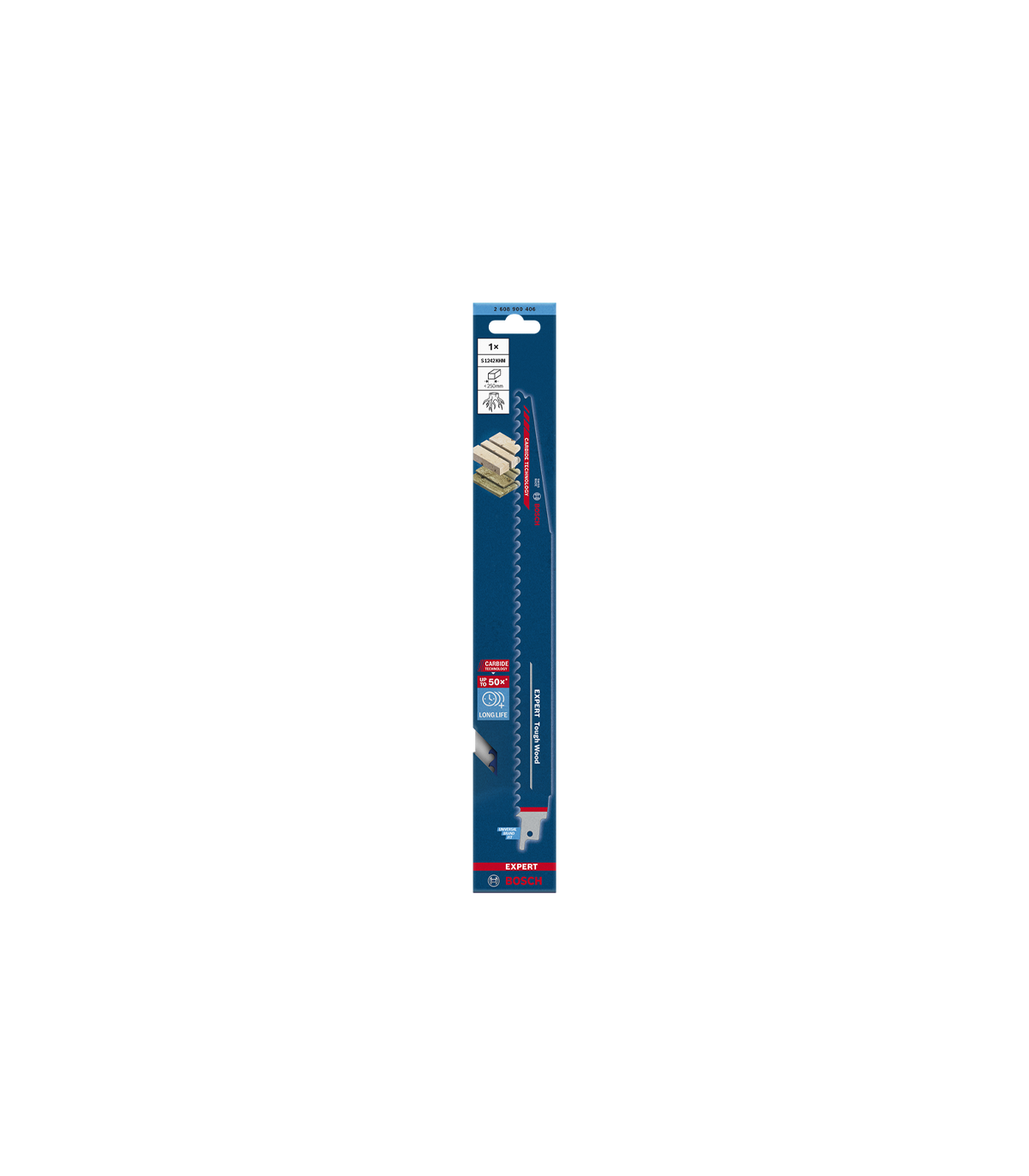 Lame de scie sabre 300mm EXPERT S 1242 KHM Bois BOSCH