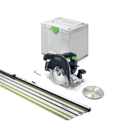 Scie circulaire à capot basculant Ø160 mm 18V HKC 55 KEB-Basic + 1 rail de guidage FSK 420 FESTOOL