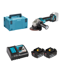 Meuleuse Ø125 mm 18V DGA506ZJ + 2 batteries BL1850B 18V 5 Ah + 1 chargeur rapide DC18RC MAKITA