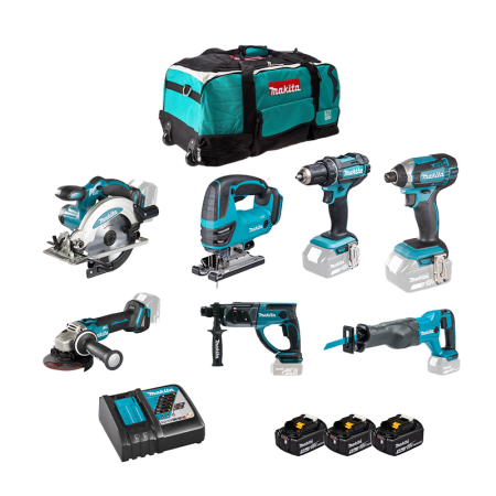 Pack 7 outils 18 V DLX7013PT MAKITA (DDF482 + DTD152 + DGA504 + DSS610 + DHR202 + DJR186 + DJV180)