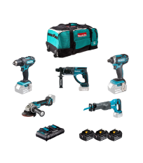 Pack 5 outils 18V DLX5013PT MAKITA (DDF482 + DTD152 + DGA504 + DHR202 + DJR186)