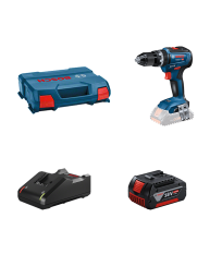 Perceuse-visseuse à percussion GSB 18V-55 en coffret L-CASE + 1 batterie GBA 18V 4 Ah + 1 chargeur GAL 18V-40 BOSCH