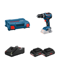 Perceuse-visseuse à percussion GSB 18V-55 en coffret L-CASE + 2 batteries Procore 18V 4 Ah + 1 chargeur GAL 18V-40 BOSCH