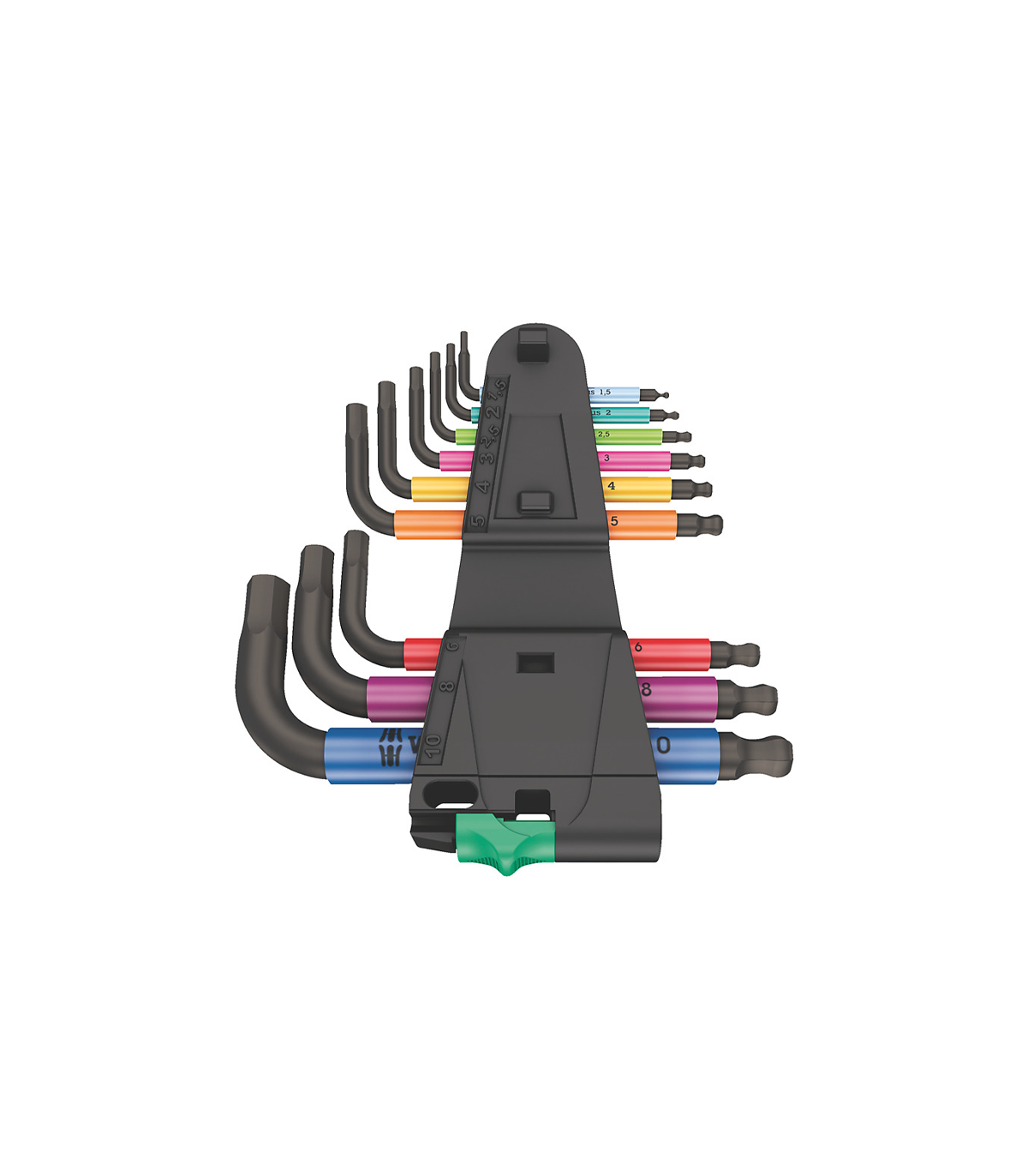 Jeu de 9 clés mâles coudées 950/9 Hex-Plus Multicolour WERA