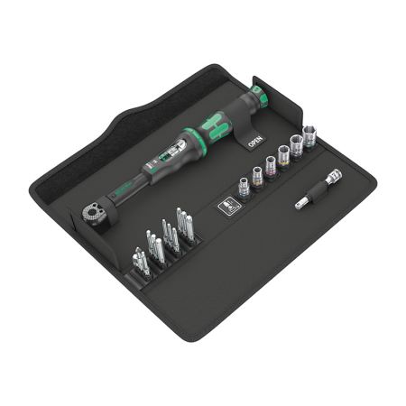 Clé dynamométrique 1/4" 2,5-25 Nm Click-Torque + 6 douilles + 11 embouts WERA