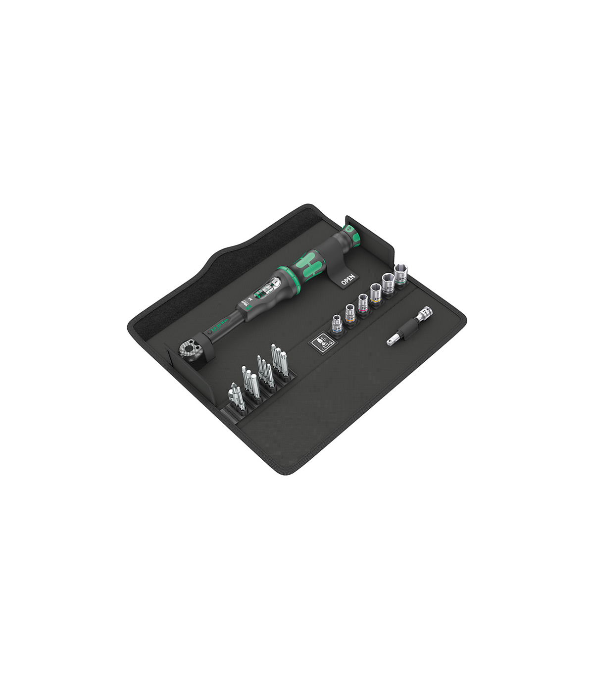 Clé dynamométrique 1/4" 2,5-25 Nm Click-Torque + 6 douilles + 11 embouts WERA