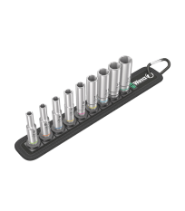 Jeu de 9 douilles longue Zyklop 1/4" Belt A Deep WERA