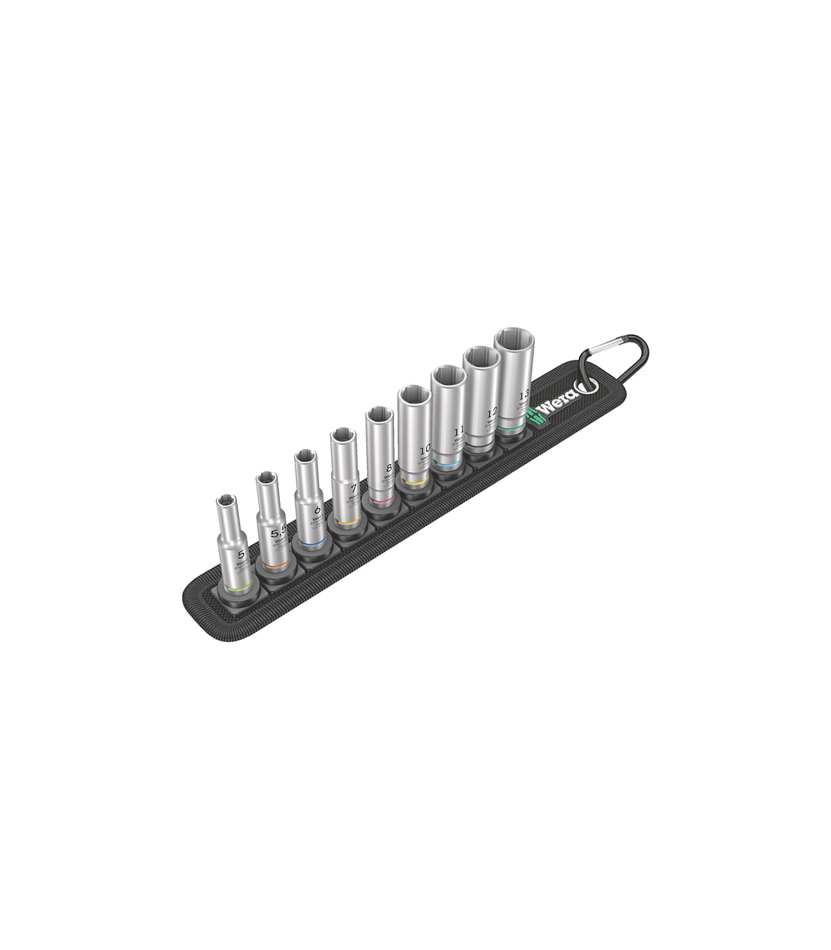 Jeu de 9 douilles longue Zyklop 1/4" Belt A Deep WERA