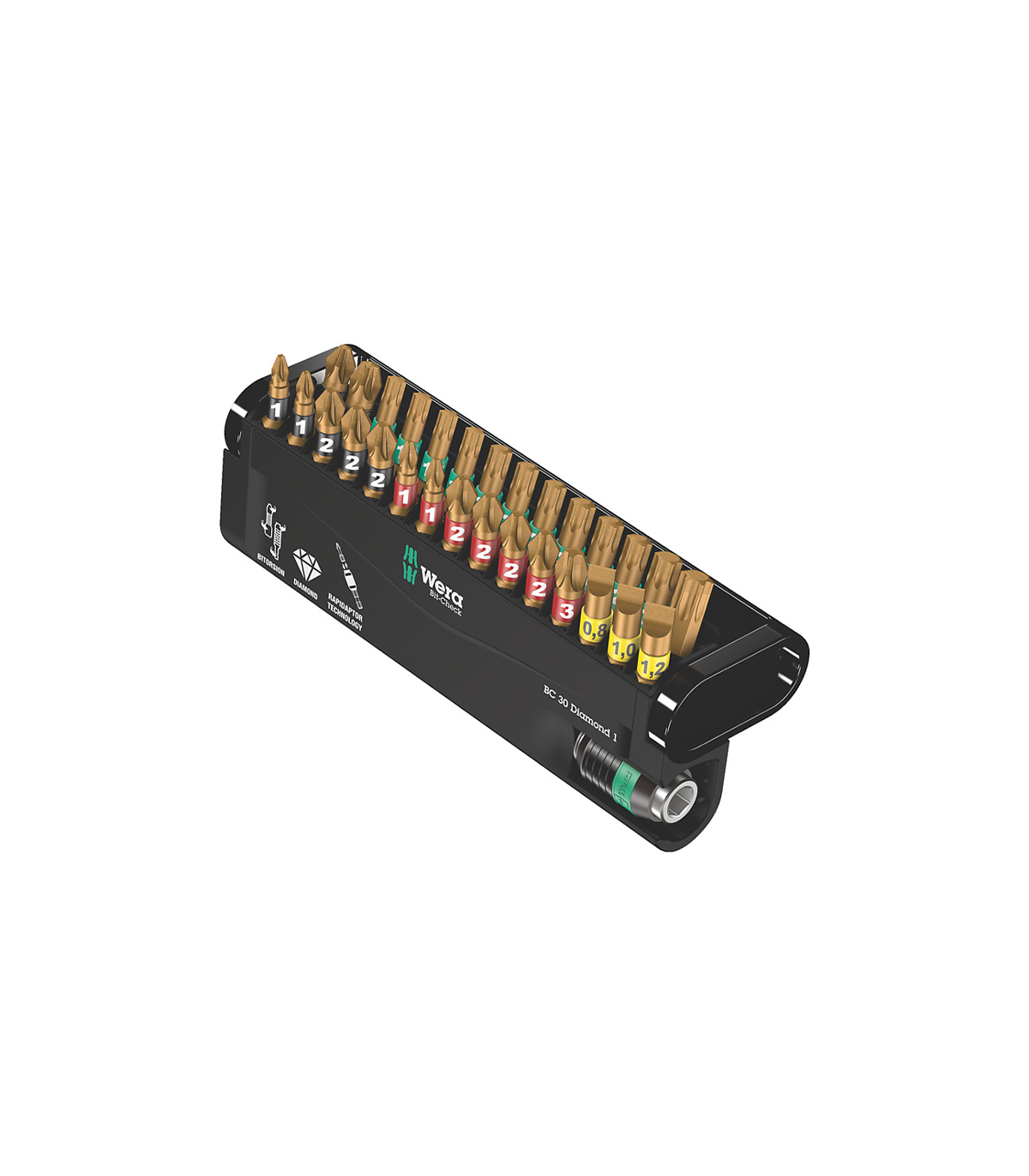 Coffret de 29 embouts BiTorsion + Porte-embouts universel Bit-Check Diamond