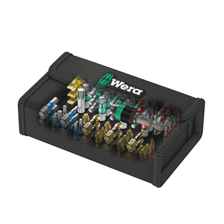 Coffret de 60 embouts de vissage BiTorsion + Porte-embouts universel Rapidaptor WERA
