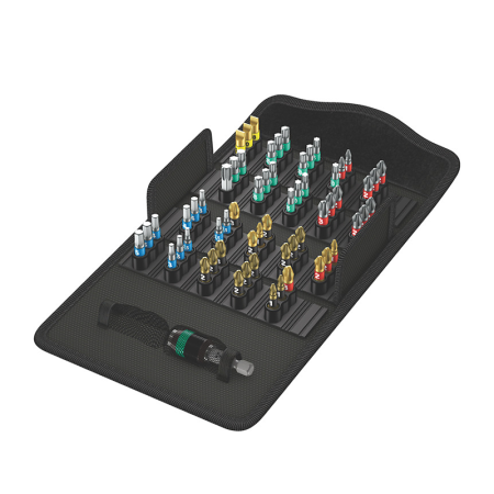 Coffret de 60 embouts de vissage BiTorsion + Porte-embouts universel Rapidaptor WERA