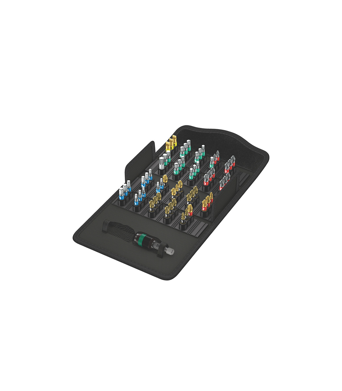 Coffret de 60 embouts de vissage BiTorsion + Porte-embouts universel Rapidaptor WERA