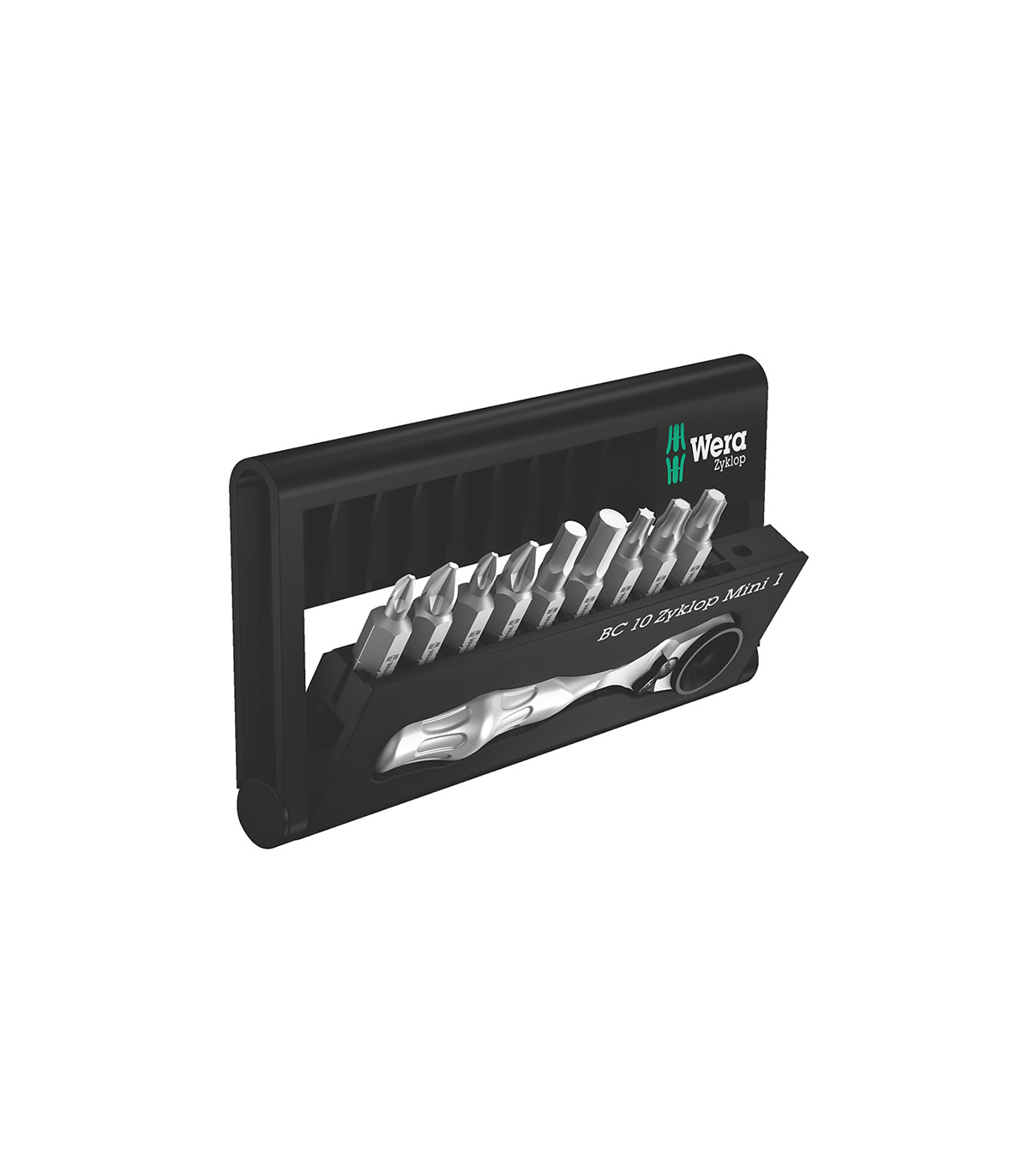 Coffret de 9 embouts + Mini-cliquet à embouts 1/4" Zyklop Mini 1 WERA