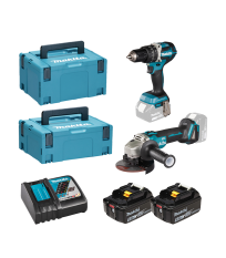 Pack perceuse-visseuse à percussion DHP484ZJ + Meuleuse Ø125mm DGA506ZJ MAKITA