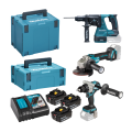 Pack de 3 machines 18V (DDF492 + DGA506 + DHR243) MAKITA