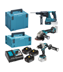 Pack de 3 machines 18V (DDF492 + DGA506 + DHR243) MAKITA