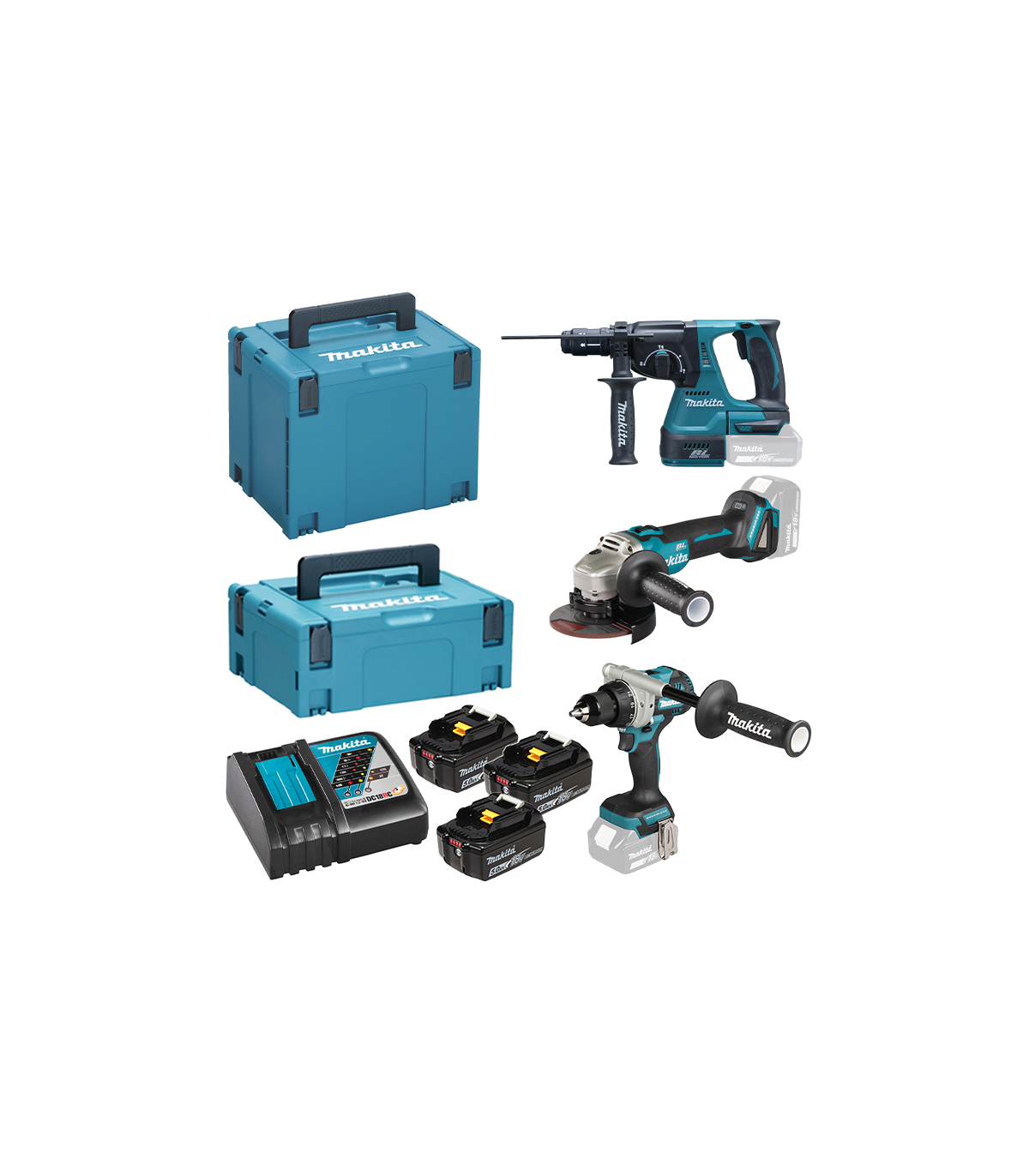 Pack de 3 machines 18V (DDF492 + DGA506 + DHR243) MAKITA
