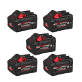 Pack de 5 batteries FORGE M18 FB8 18V 8 Ah MILWAUKEE