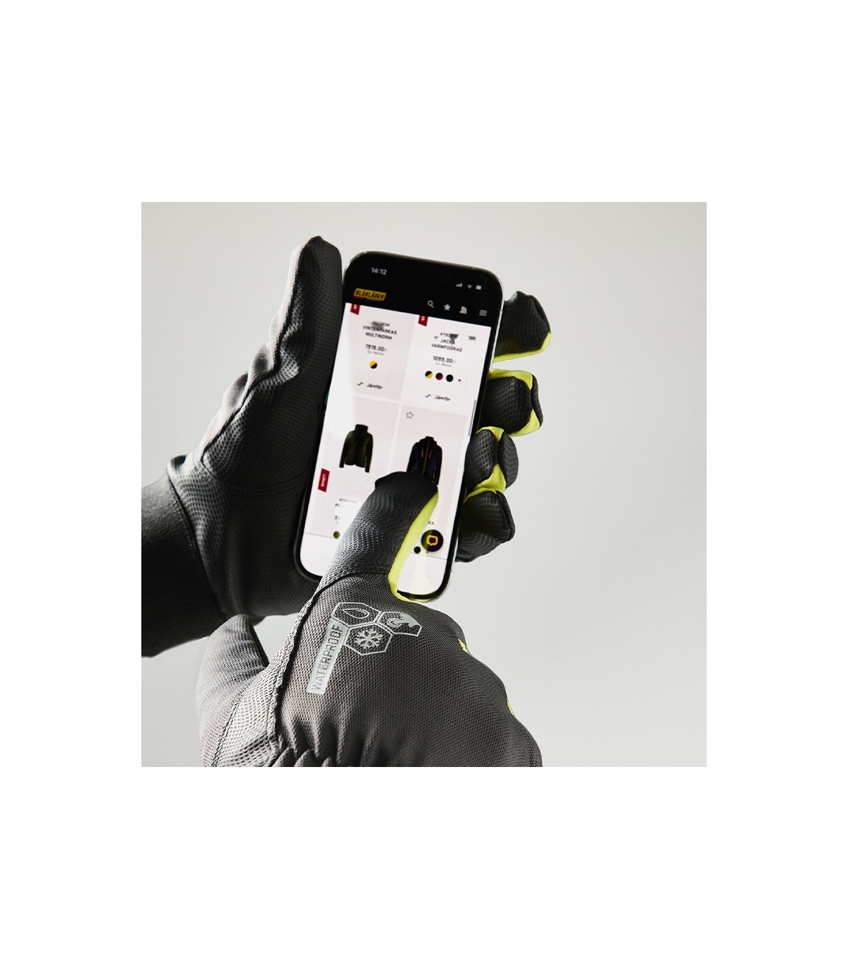 Gants de travail tactiles doublés imperméables Gris anthracite BLAKLADER