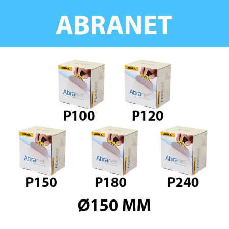Pack de 250 disques abrasif Abranet Ø 150 mm grain 100/120/150/180/240 MIRKA